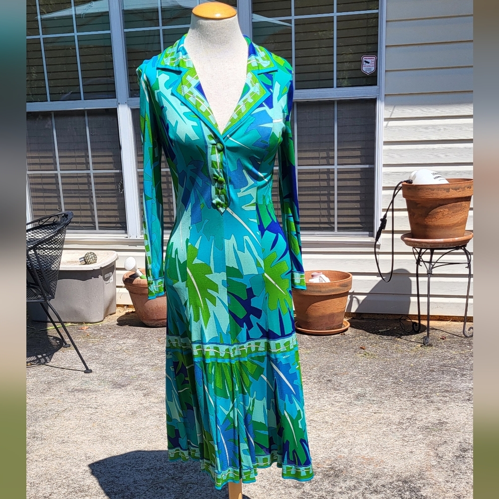 Exquisitely Chic Vintage Emilio Pucci Silk Jersey Dress